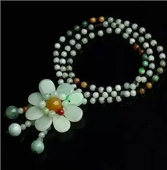 

Nice sweater chain Pure manual weaving three color flower pendant Necklace size adjustable charm women