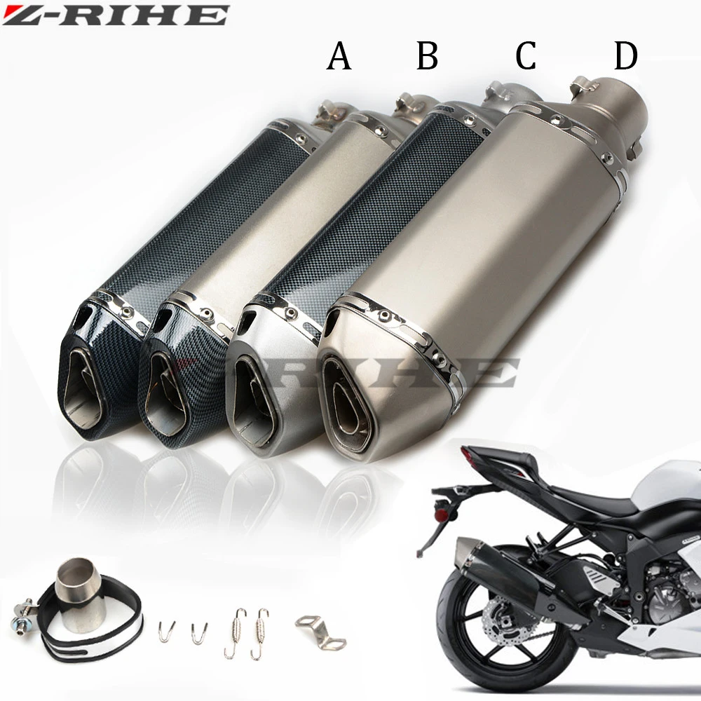 Universal Motorcycle 36 51mm Escape Exhaust Muffler Pipe For Bmw