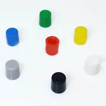 

100pcs 6*6.45mm button caps tactile button caps multicolor round switch button caps for 6*6 switch buttons