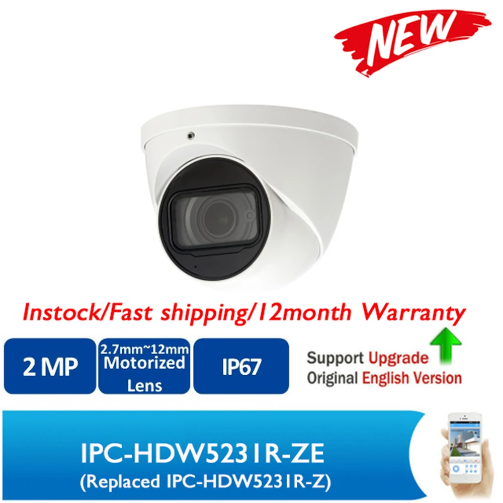 

DH IPC-HDW5231R-ZE 2MP WDR IR Eyeball Network IP Camera Motorized Varifocal 2.7-13.5mm lens Starlight CCTV Camera