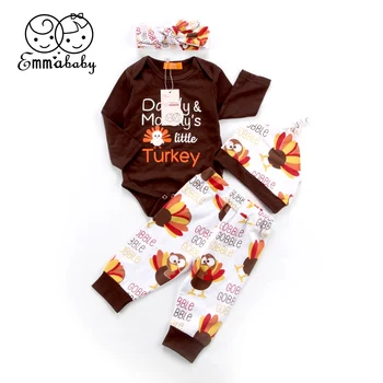 

Emmababy New Baby Boy Girl Thanksgiving Cotton Romper Pants Holiday Outfits Clothes 0-18M