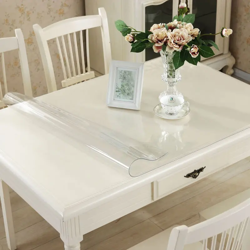  Transparent table mat Soft glass 1.5mm PVC plastic waterproof tablecloth oilproof Placemat Heat res