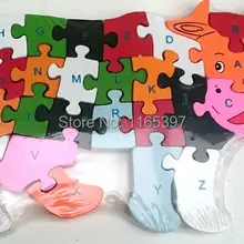 1 шт. детские деревянные головоломки животное корова собака лошадь пазл-Змея с цифры буквы обучающая красочная игрушка