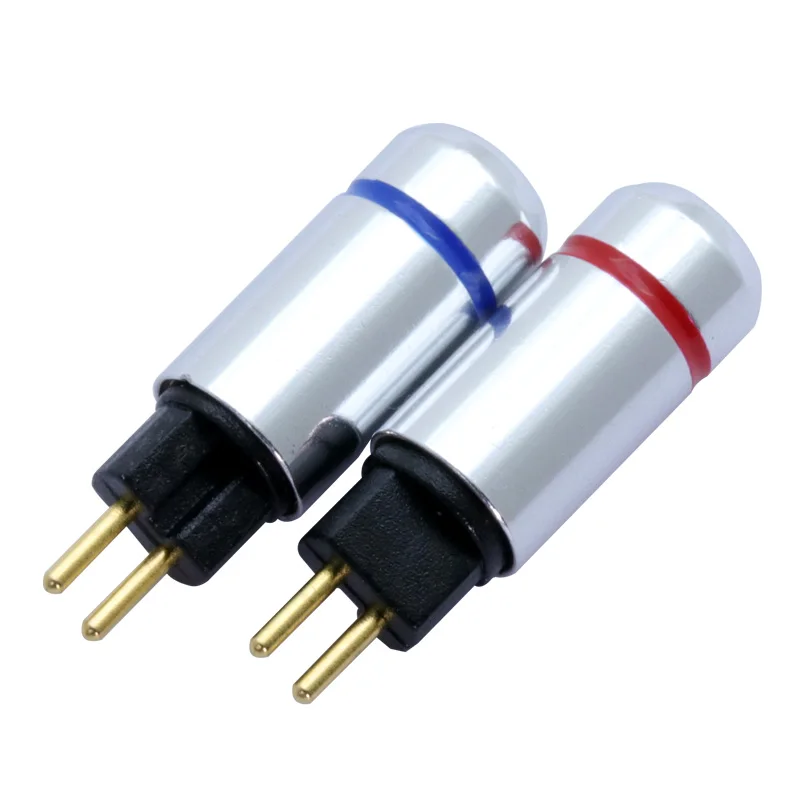 2шт/1 пара 2pin разъем для наушников MMCX кабель для обновления штыревой разъем DIY Аудио разъем для пайки conectors - Цвет: Silver black