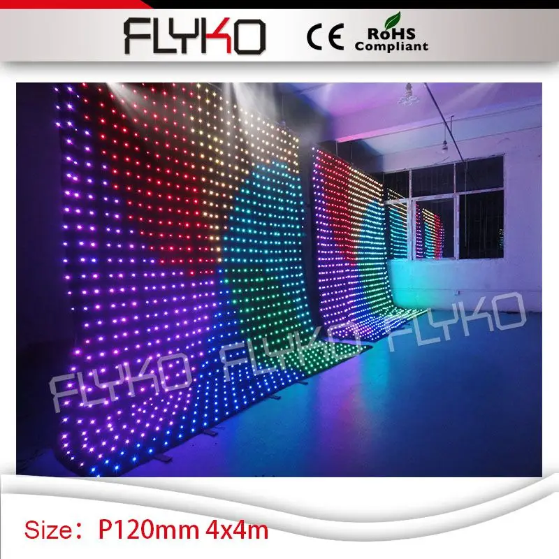 

new products 14*14ft used nightclub spot led lights P120mm china party items video curtain