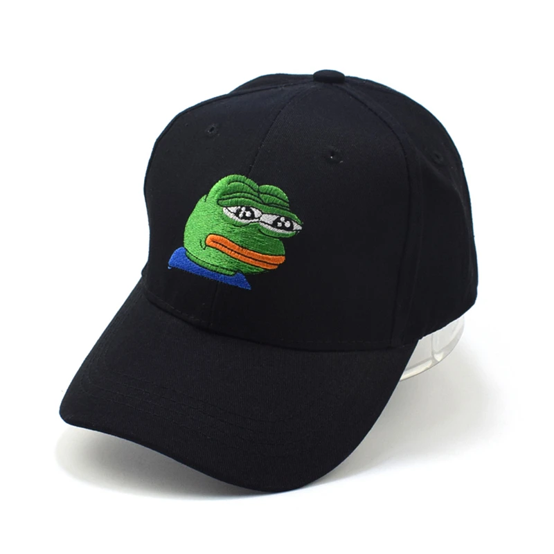 Sad Kermit Tea Cap Frog Pepe Feels Bad Man Embroidery Sun shade