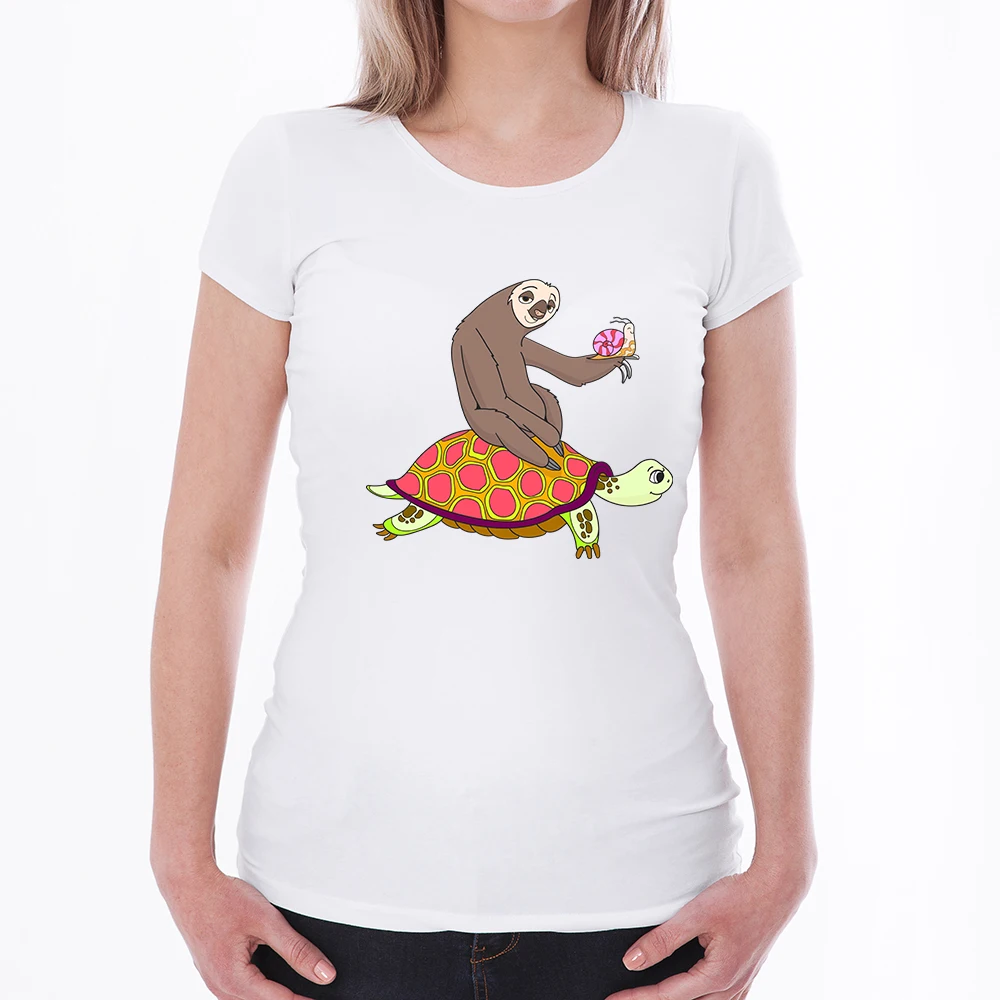 

Funny Tortoise Sloth Snail Printed T Shirt Women Short Sleeve Tshirt Casual Lady Tops Fashion Hipster Harajuku Tee Shirts F57