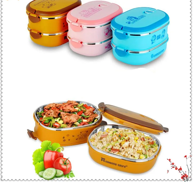 1-set-Jingle-cat-easy-bear-insulation-cartoon-Bento-lunch-box-Multifunction-plastic-food-storage-isolation
