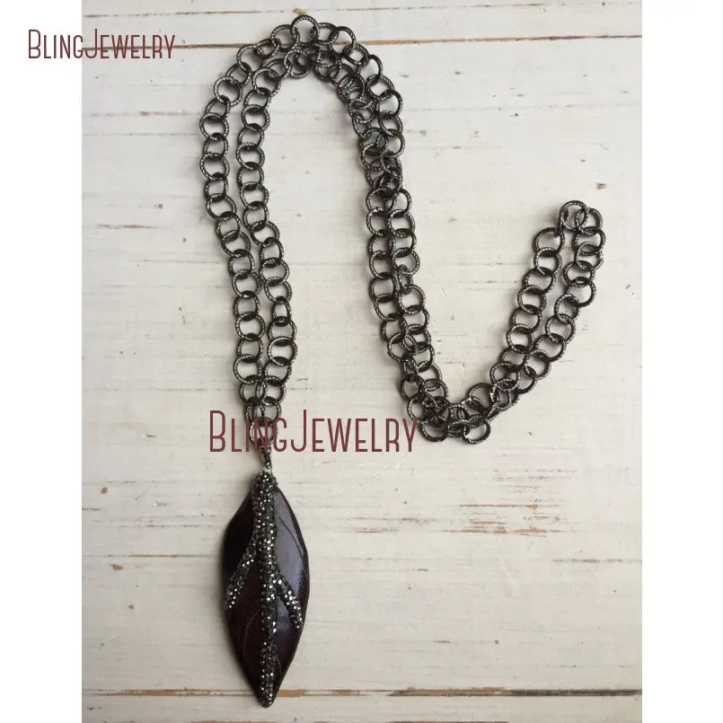 Gunmetal Bling Pendant Necklace