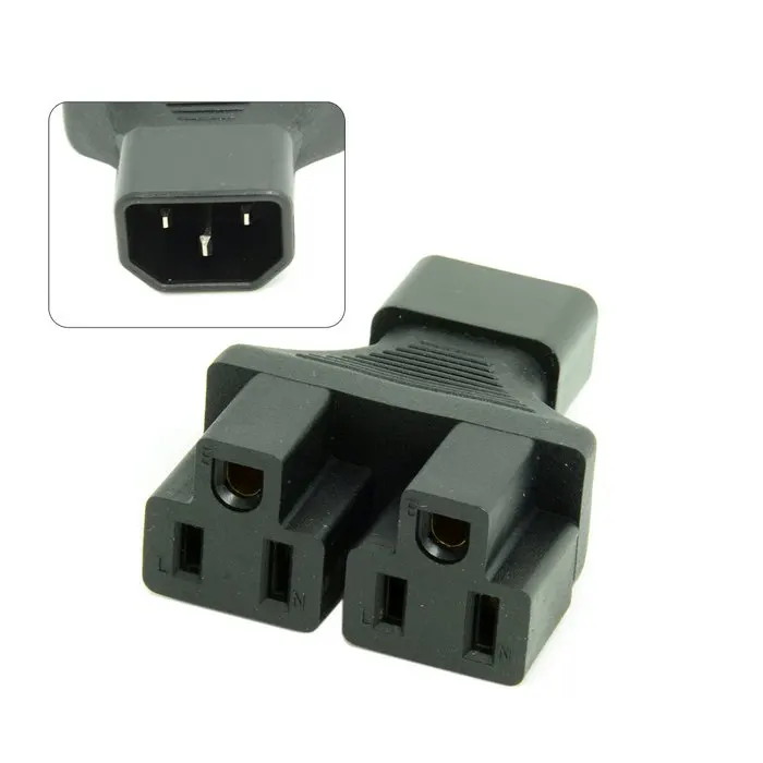 

UPS C 14 IEC320 C14 Male to Double Nema 5-15R C13 USA UPS Y Type Splitter Extension Power Adapter