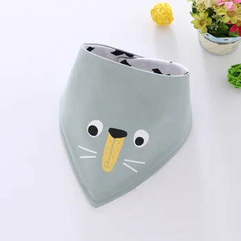

31*19cm New Burp Cloth Baby Saliva Towel Baby Triangle Scarf Cute Cartoon Pattern Cotton Double Buckle Child Scarf