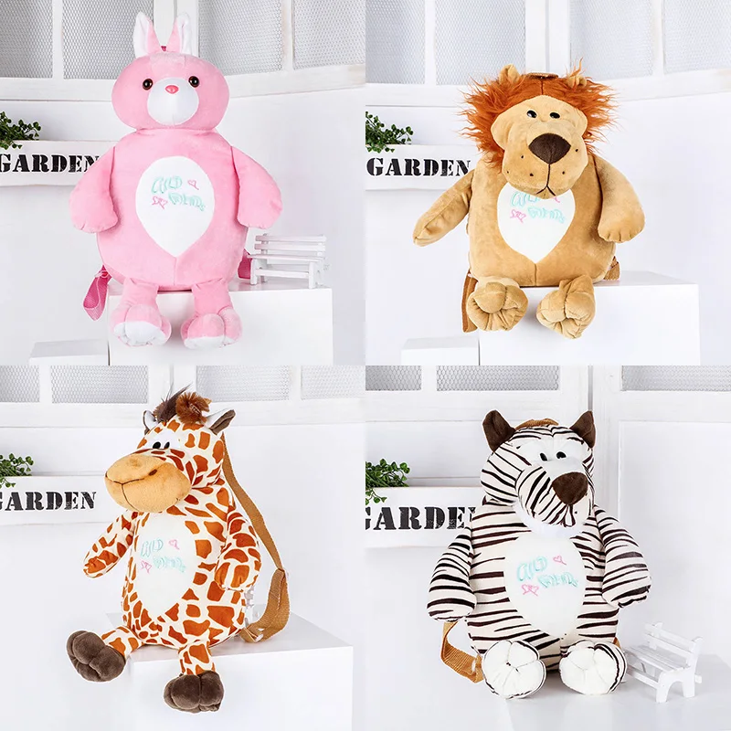 

DDWE Children Cute Lion/Rabbit/Giraffe Animals Plush Backpack Girls Kids School Kindergarten Kid Children Baby Toy Toddlers Gift