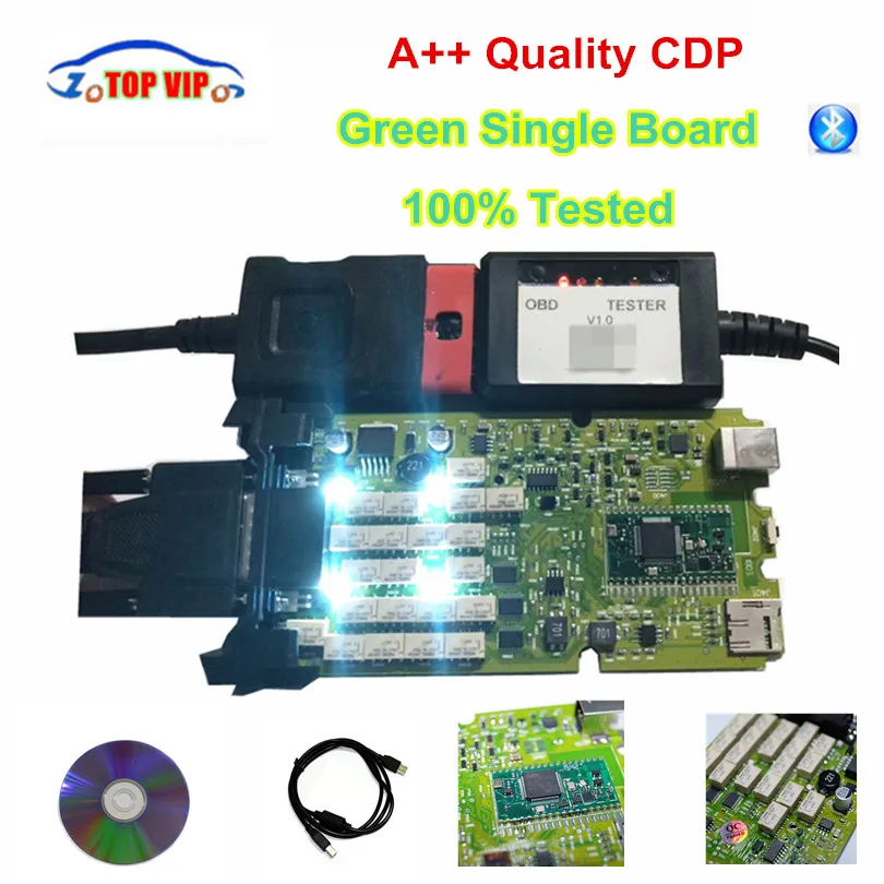 A++ Quality Green Single Board CDP PRO Low Price TCS CDP bluetooth 2016.00 newest Software New VCI TCS CDP Pro Scanner