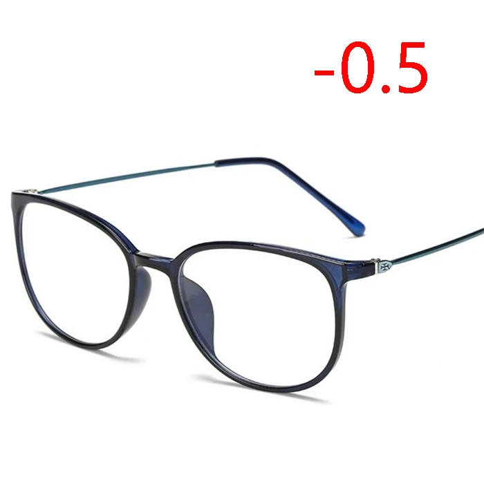 Ультралегкие TR90 очки для близорукости для женщин и мужчин ретро овальные студенческие близорукие очки диоптрия-0,5-1,0-1,5-2,0-6,0 - Цвет оправы: Myopia 50