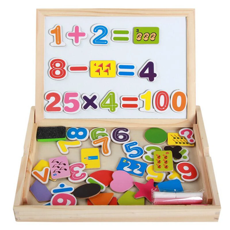 Двойной силид цифровой формы доска для рисования магнитная головоломка дети головоломки ребенок белый/черный доска деревянная головоломка игрушка