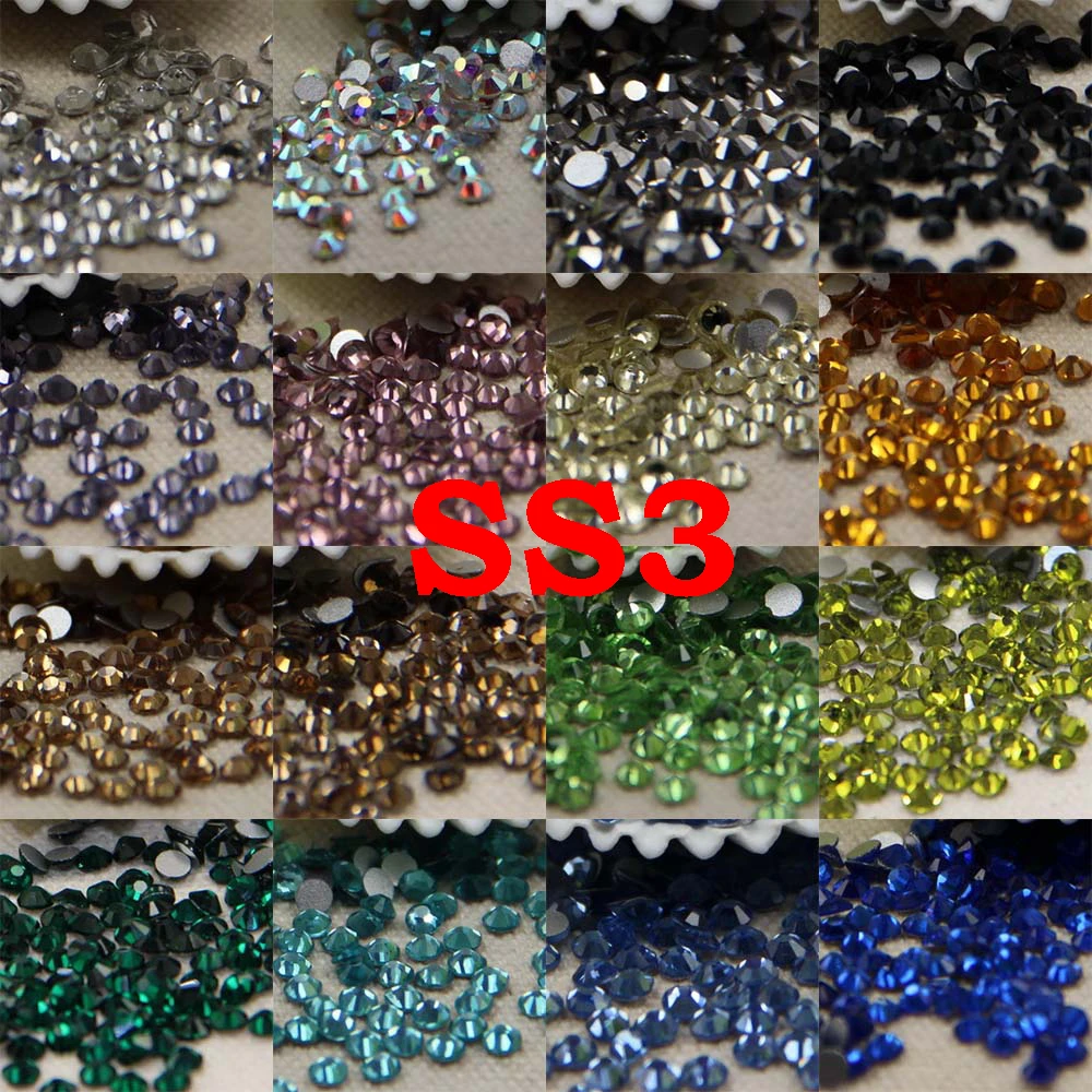 SS3 (1 2 мм) 1440 шт. стекло для дизайна ногтей без горячей фиксации клей страз