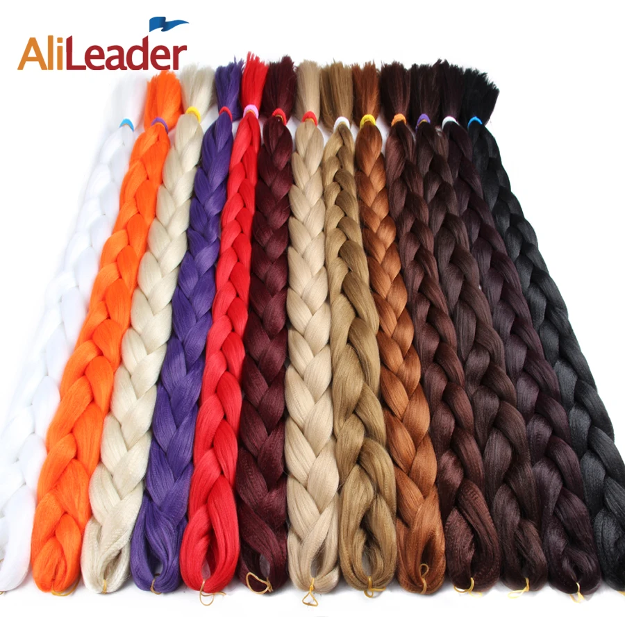 

AliLeader Kanekalon Braiding Hair Extensions 165G 36" Jumbo Synthetic Hair For Braid 20 Pure Colors