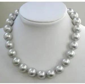 

12mm Elegant south sea gray shell pearl necklace Fashion AKOYA Free shipping