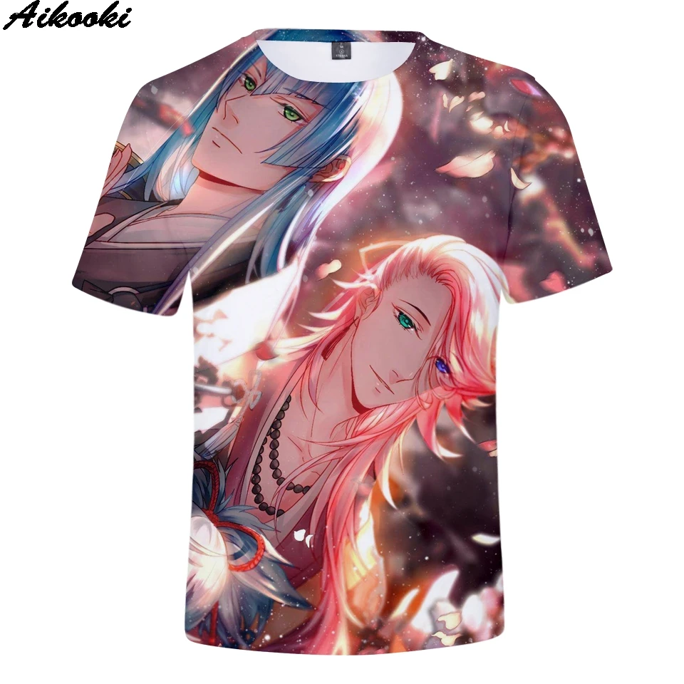 Горячая продажа 3D футболка Touken Ranbu Online Мужская/Женская мультяшная Harajuku дышащая