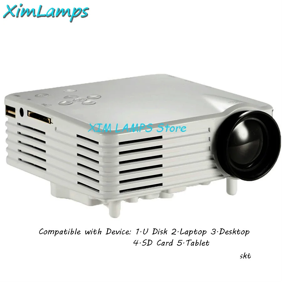 H80 Full HD Mini VGA (640x480) LCD Image System Multimedia LED Projector  with AV
