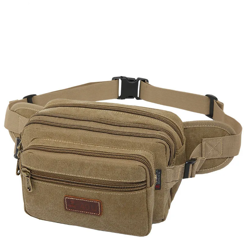 

ZYJ Men Sport Canvas Waist Bags Women Pack Cycling Travel Casual Vendor Money Storage Shoulder Chest Sling Bag Movement Pockets