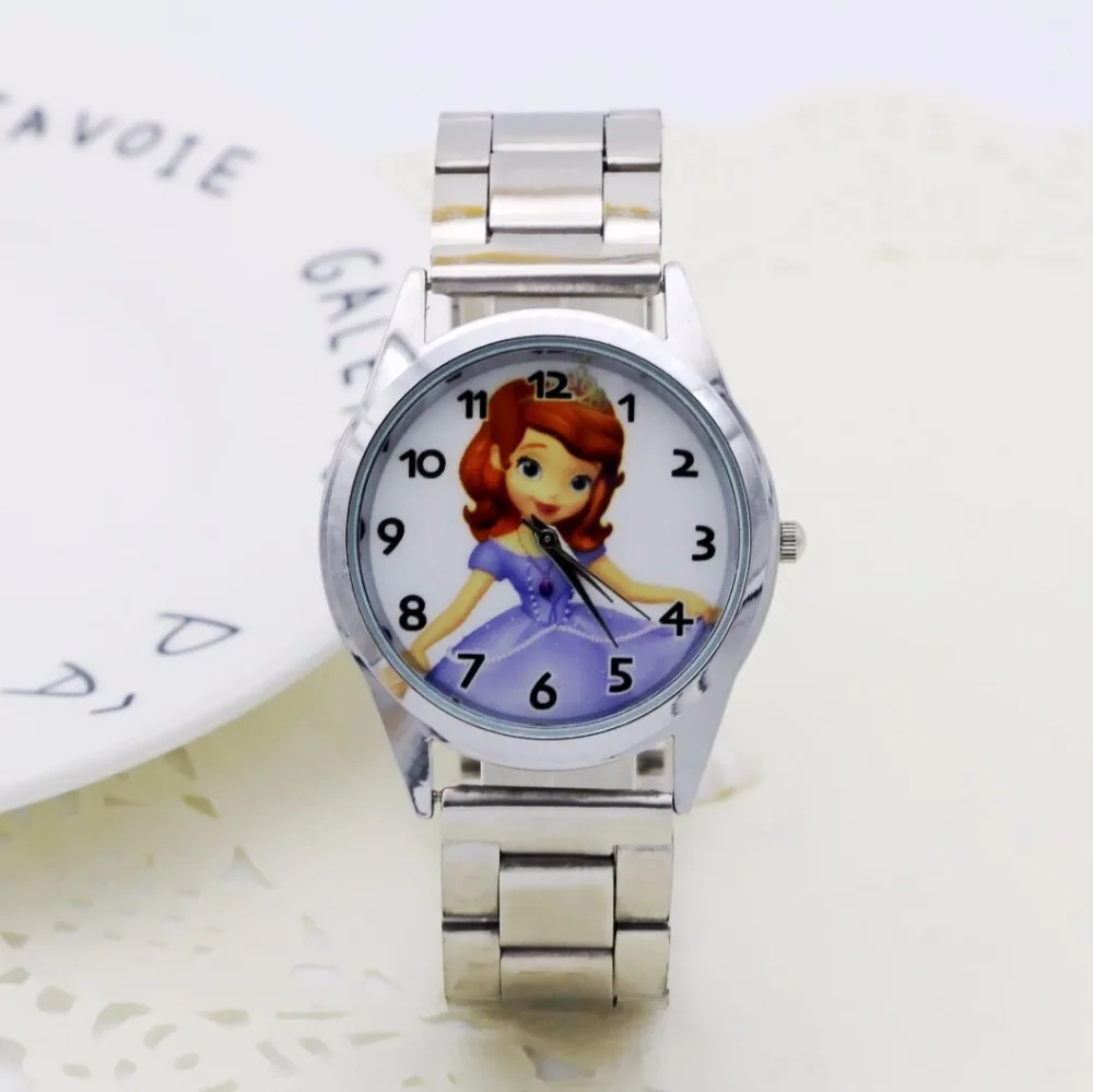

1PCS Cartoon Princess Sophia watch girls Stainless steel watch students fashion table ladies watch men women gift watches