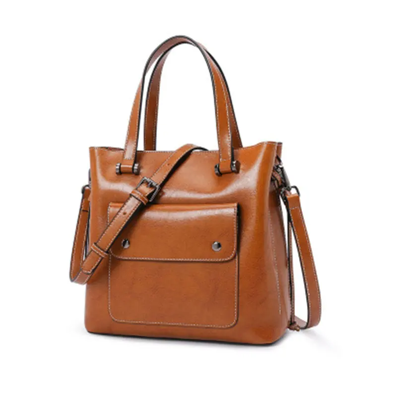 

SENDEFN ladies handbag leather fashion Europe and the United States retro leather shoulder bag female wild Messenger bag
