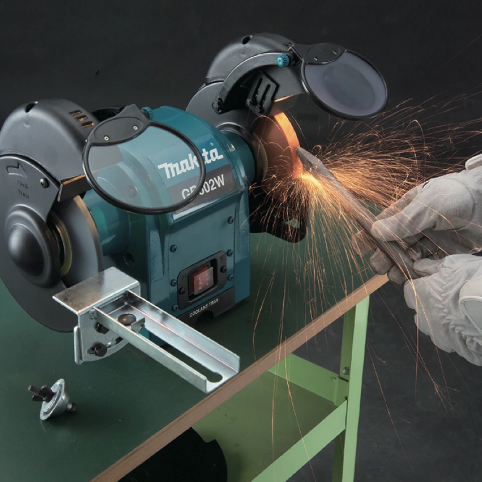 Япония Makita GB602W desktop Точильщик металла grinder GB602 полировщик 250 Вт Диаметр колеса: 150 мм (6 дюймов) Диафрагма: 12,7 мм (1/2 ")