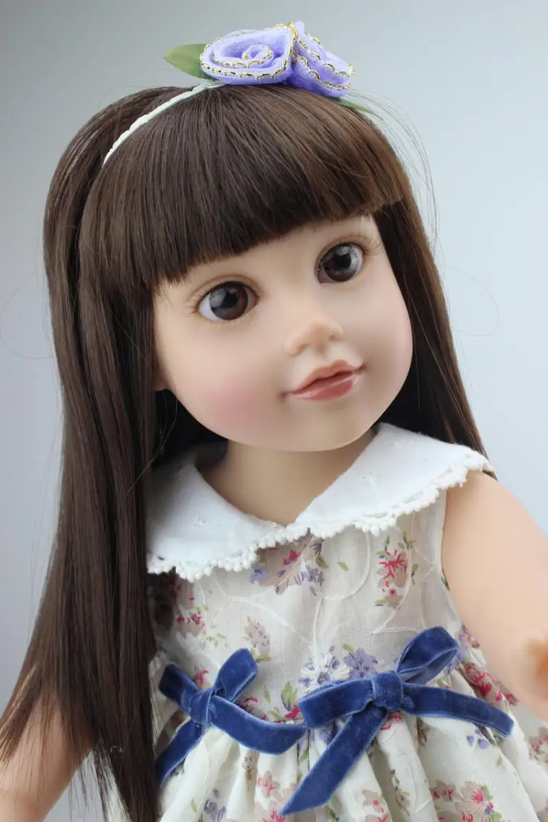 1" высокое качество прекрасная девушка путешествие 45 см девочка кукла реалистичные детские игрушки для детей принцесса Бобби платье девочка игрушка кукла