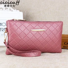 CICICUFF cartera las mujeres de cuero de la PU bolso Clutch con borlas niñas cremallera embrague monedero mujer muñeca bolsa bolso de compras