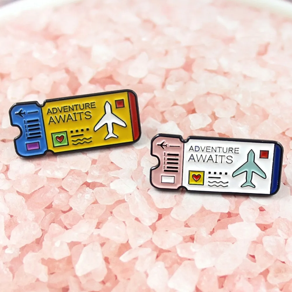 

Cute Creative Cartoon Air Ticket Brooch Drip Jewellery Air Ticket Pin&Brooch Alloy Enamel Brooch Cloth Bag Cap Accessory Gift