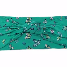 J183023 новейшая хорошая эластичная хлопковая Мода с принтом бабочки, очаровательная и удобная лента для волос с узлом