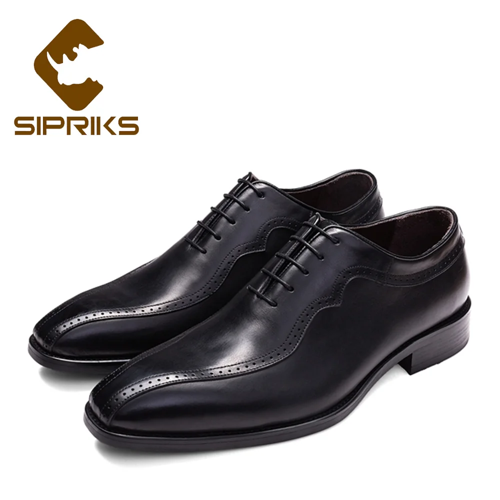 

Sipriks Carved Oxfords Vintage Men'S Flats Shoes Italian Bespoke Goodyear Welted Shoe Fashion Simple Designer Formal Tuxedo Shoe