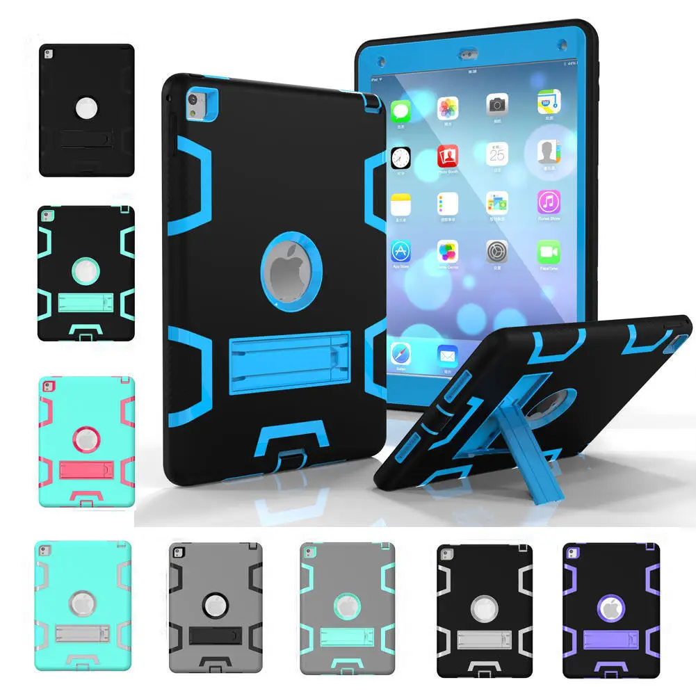 

Case for New iPad 9.7 inch 2017 2018 Kids Safe Armor Shockproof Heavy Duty Silicon Stand Cover For ipad A1822 A1823 A1893 A1954