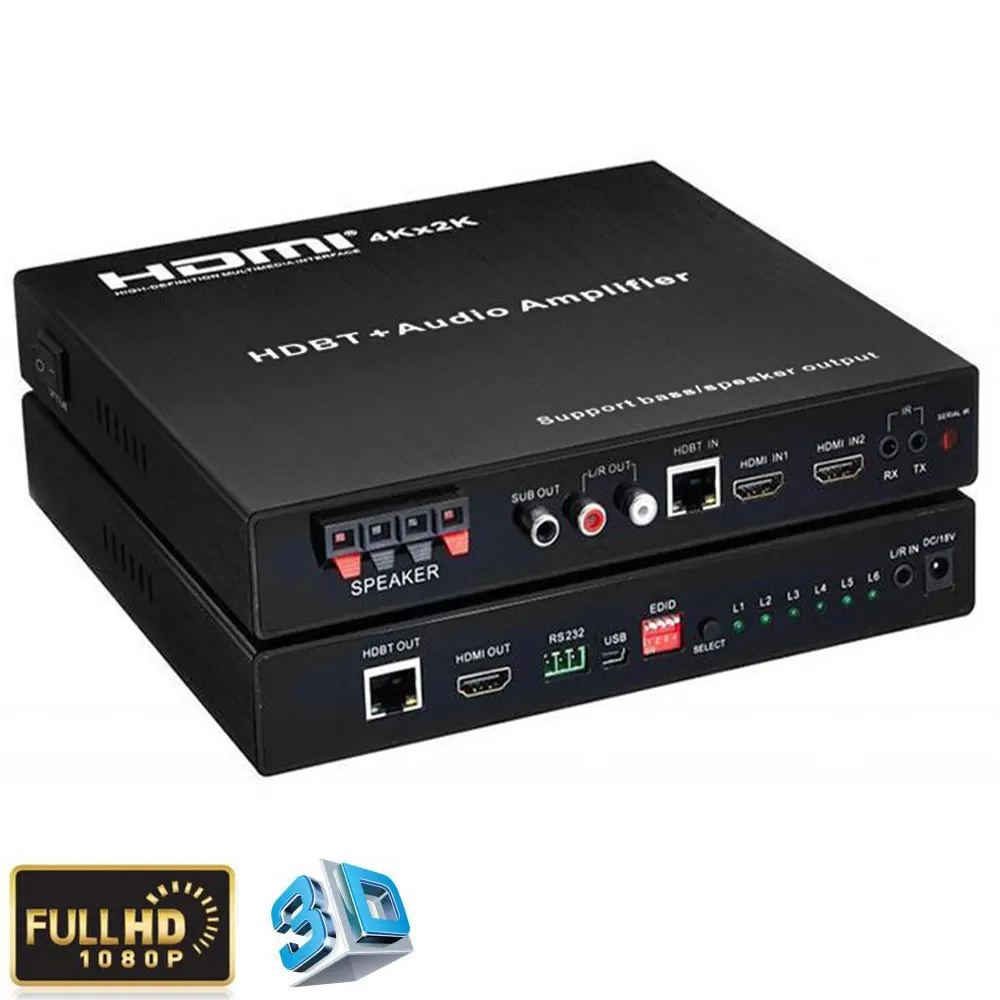 HDMI HDbast t Extender Matrix HDBT 3 x 2 with Audio Amplifier UTP