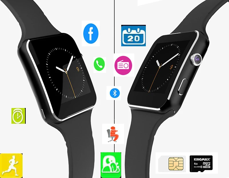Новый smart watch phone x6 дуги часы smartwatch сим tf поддерживается Bluetooth Часы Для Android ios 1.3 МП