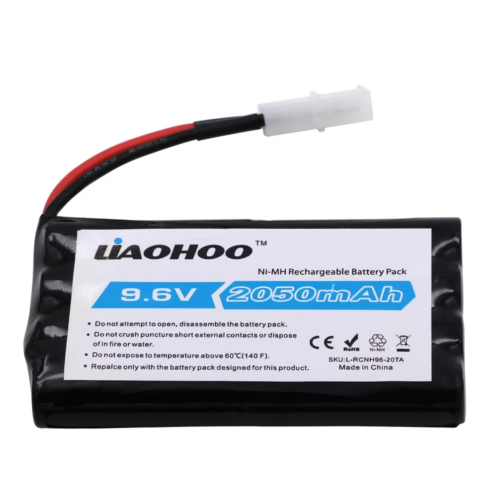 LiaoHOO 9.6V 2050mAh NiMH High Capacity Rechargeable Battery Pack with Tamiya Connector for RC Cars boats Robots Security | Электроника