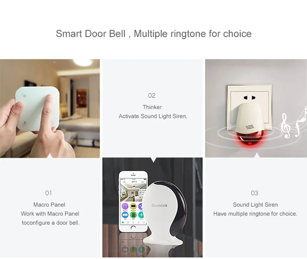Geeklink GS-1 Senser Smart Home Intelligent Alarm alert warning sound light siren (6)