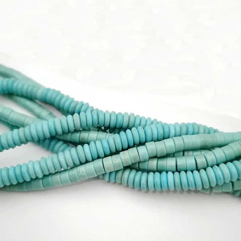 New Wholesale Natural Rondelle Turquoise Gemstone Spacer Loose Beads DIY Jewelry 