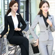 Профессиональные осенние и зимние деловые костюмы размера плюс, формальные брючные костюмы с курткой и штанами, дамские комплекты брюк