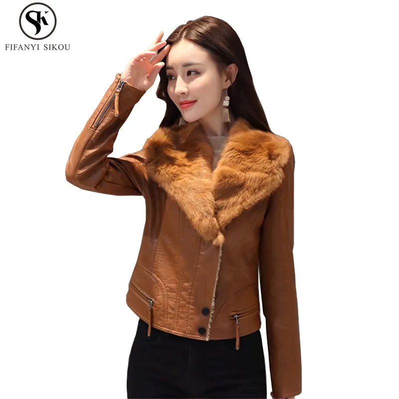 Roiii Thicken Women Coat Winter Warm Hooded Faux Fur