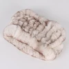 Women Handmade Stretch 100% Real Rabbit Fur Scarf Knit Genuine Rex Rabbit Fur Headbands Girls Natural Rabbit Fur Ring Scarves 3