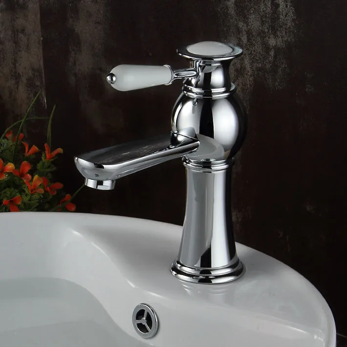 

New Contemporary Brass Chrome Bathroom Basin Faucet Vessel Single handle Sink Mixer Tap