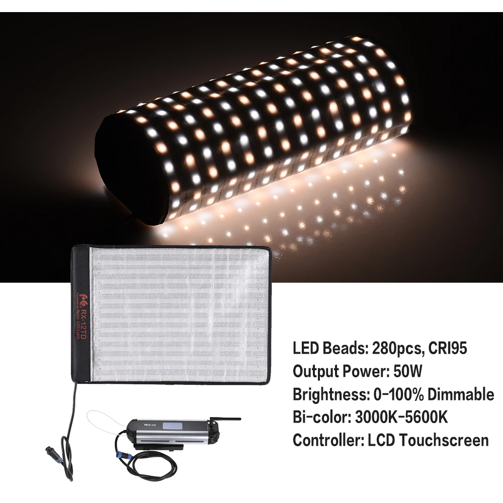 Falcon Eyes LED Flexible Panel RX-12TD Video light 50W CRI95 3000K-5600K Adjust (4)