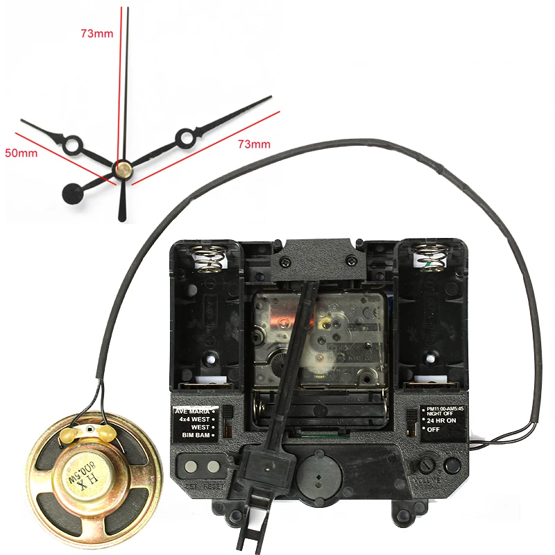 

R Silent Movement with Music Chime Box Plastic Quartz mechanism with 1# hands Pendulum drive units DIY Clock Accessory Kits