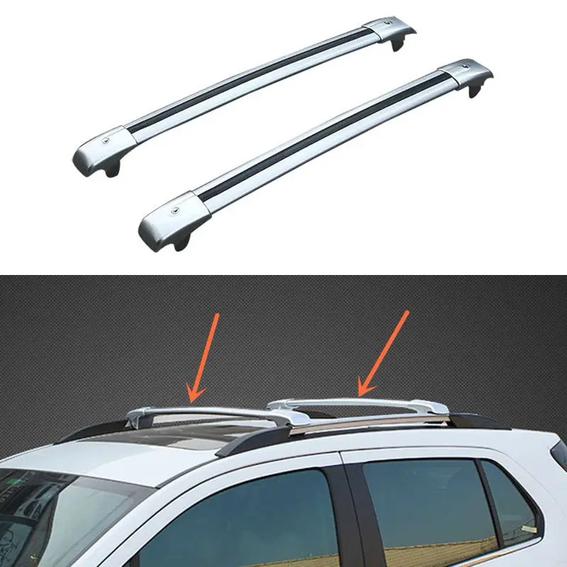 For Volkswagen Tiguan 2010 2016 2PCS silvery Cross Bar Roof Cargo