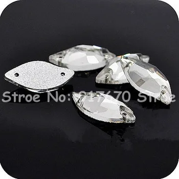

240pcs 10x20MMmm Top Quality Mermaid Shape flat back rhinestones sew on 2Holes