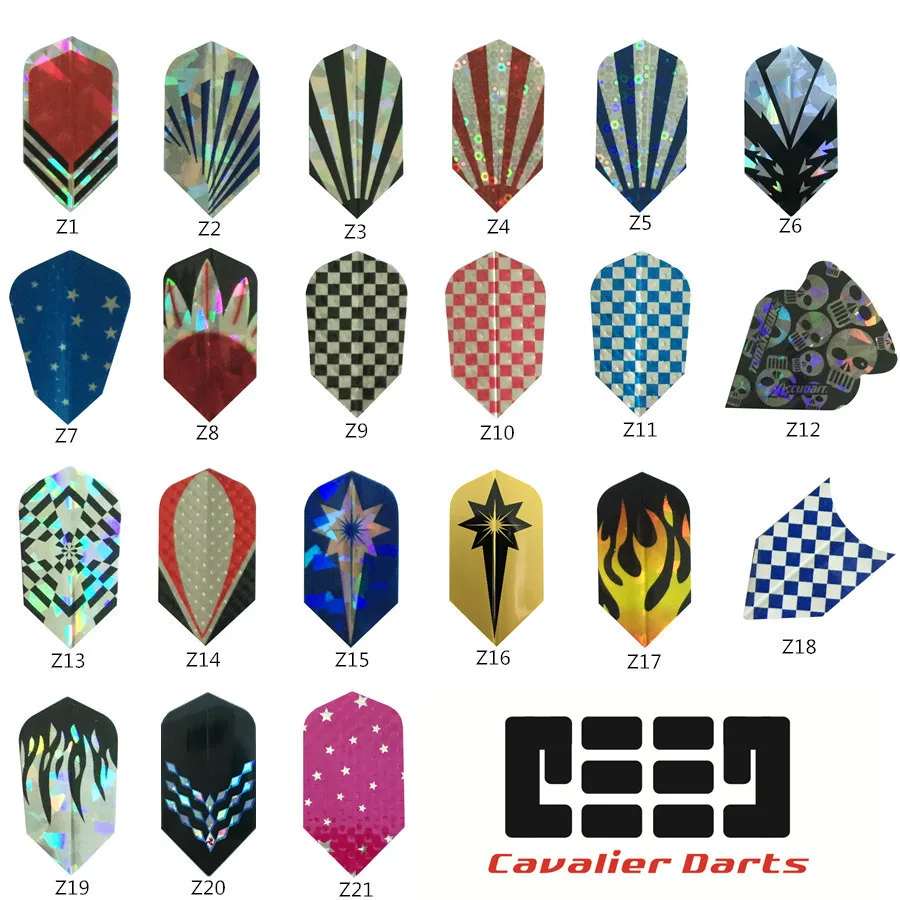 Professional 30 pcs 2D Bling Dart Flights Laser Tail Flight Mixed Style