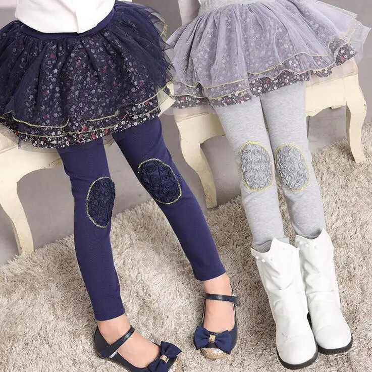 Korean fashion kids tutu leggings toddler girl flowers skirt skinny