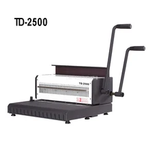 TD-2500 2 ручки ручной двойной спирали провод машинной вязки 40 шт. пробойник для квадратных дыр отверстие файл Книга A4 скоросшиватель для бумаг Панчер Машина